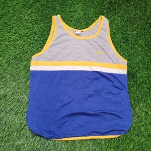Vintage 80s USA Made Running Tank Top Mens Small Mesh Trevira Polyester